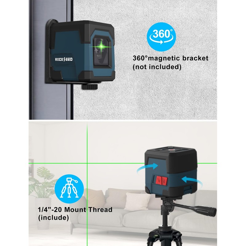 Laser Level, RockSeed Cross Line Laser with Self-Leveling, Vertical and