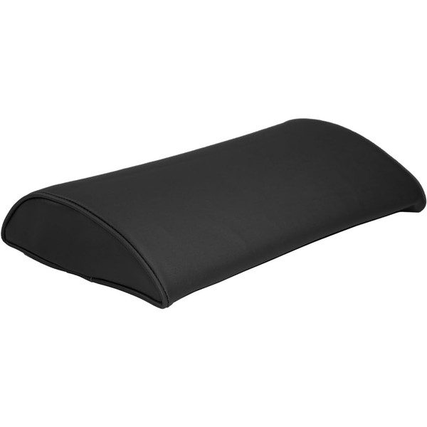 ATC Handels GmbH Lumbar Cushion with Faux Leather Cover 37 x 23 x 7 cm - Neck Support Pillow (Black)