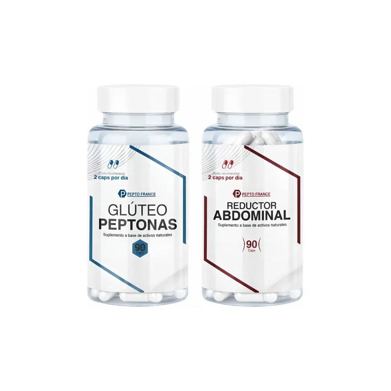 Kit Suplementos Glúteo Peptona Reductor Abdominal Cápsula