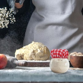 Oruola 4pcs Sourdough Jar Cover, Cloth Jar Covers for Sourdough, Red Plaid Sourdough Cloth Cover,Reusable Elastic Cotton Mason Jar Cloth Covers for Fit Jars Mouth from 3-4 Inch