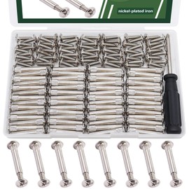 Bemaka 130PCS M4 Furniture Joint Connector Bolt & Cap Nut Kit, Furniture Screw Bolts Cabinet Panel Connector Binding Screws for Wood Door Cabinet Bookshelf Crib (65Set)