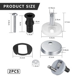 Generic Universal Toilet Seat Hinges 2 Pack, Modern Stainless Steel, Quick Release, Top Fix Metal Nuts for WC Toilet Blind Holes