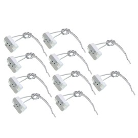 10pcs Glo-shine Mr16 Mr11 or G4 Socket,wire LED Halogen Lamp Ceramic Wire Connector Base Socket Adapter Mr16 Mr11 G4 Socket (Square,Pack of 10)