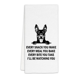 FIicy Doberman Gifts Kitchen Towels, Doberman Dog Lover Gifts Dish Towels, Doberman Dog Owner Gifts Decorative Hand Towels for Kitchen, Every Meal You Make Dobermann Dog Kitchen Decor(16x24 Inch)