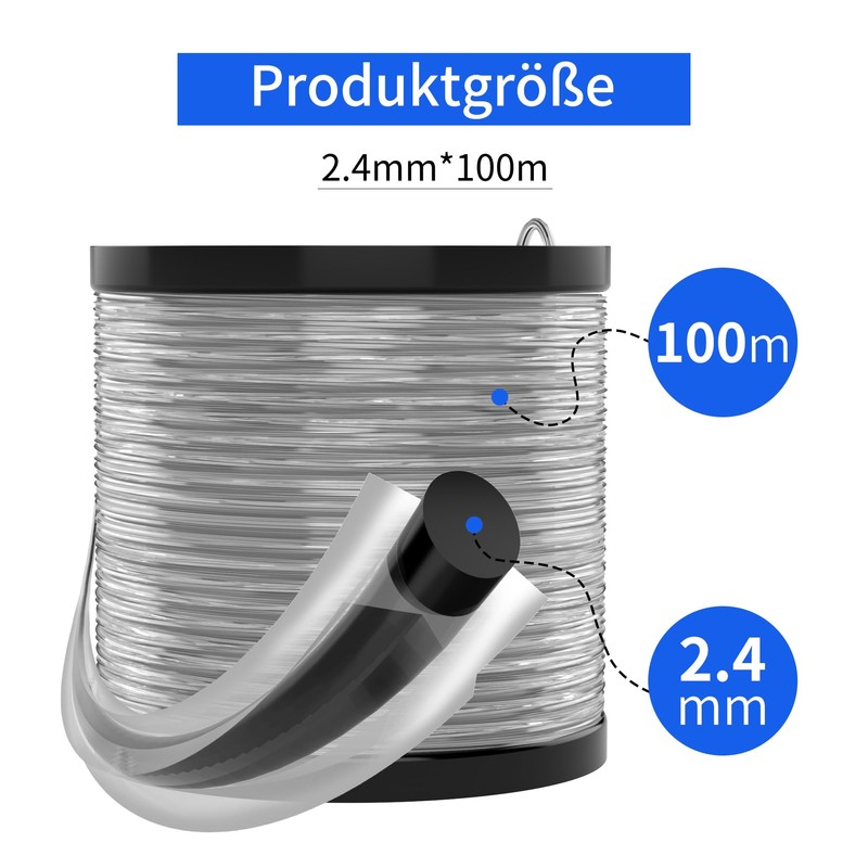 Forever Speed String Grass Trimmer Lines Black Grey 2.4 mm