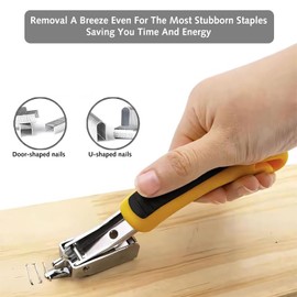 1 PCS Staple Removers Heavy Duty Staple Remover Tool Strength Staple Puller Removing for Furniture Floor Wooden Case Carton Photo Frame Carpet Staple (Yellowish Black)
