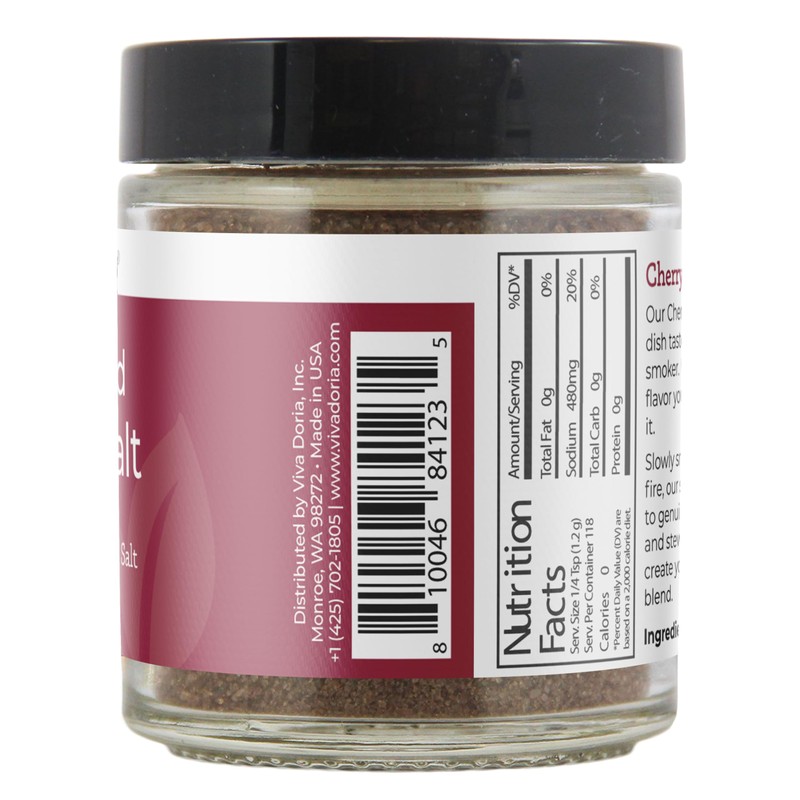 Viva Doria Cherrywood Smoked Sea Salt, Fine Grain, 5 Oz