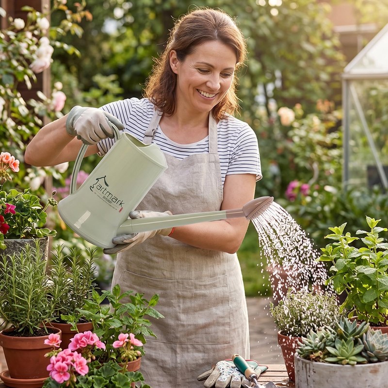 2L Thick Plastic Watering Can with Long Spout – Lightweight