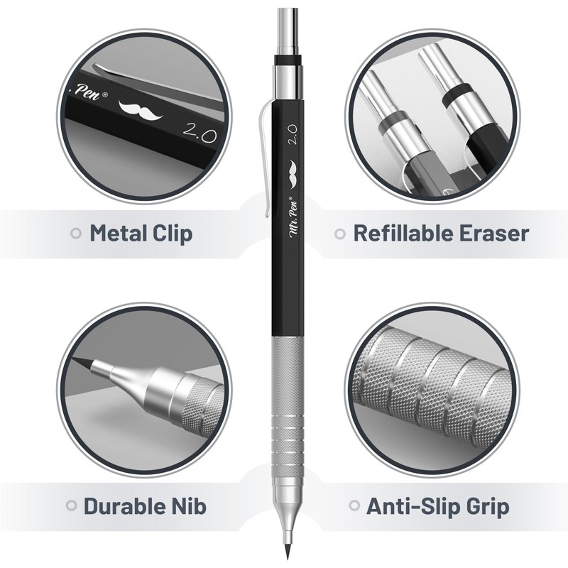 Mr. Pen- Metal Mechanical Pencil Set with Leads and Eraser