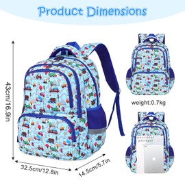 decalsweet School Backpack Teenager with Chest Strap, Casual Children's Backpack with Reflective Stripes, Large Capacity and Lightweight Backpack Children, Children's Backpack Girls Boys for School