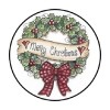 Homemade 48 CHRISTMAS WREATH BOW ENVELOPE SEALS LABELS STICKERS 1.2"