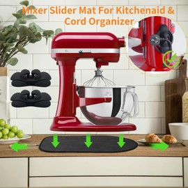 Mixer Sliding Mats for Kitchen aid Stand Mixer With 2 Black Mixer Accessories,Kitchen aid Mixer Slider Mat Compatible with Kitchen aid 5-8QT Bowl-Lift Stand Professional Mixer