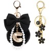 YOU WIZV Bling Initial Keychains for Women Girls Purse Bag
