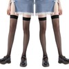 Senteria Knee High Socks, Lace, Long Stockings, Compression Socks, Black,