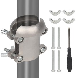 Stainless Steel Squirrel Baffle Bracket, Rustproof Chew-Proof Holder for Bird Feeder Pole 0.7"-1.25", Easy Install Outdoor Garden Accessory