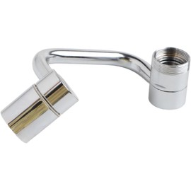 Adaptador de grifo de brazo mecánico con giro 360 para fregadero de cocina, altura ajustable para salpicaduras para reemplazo de cabezal de rociador a prueba de acero inoxidable (doble engranaje)