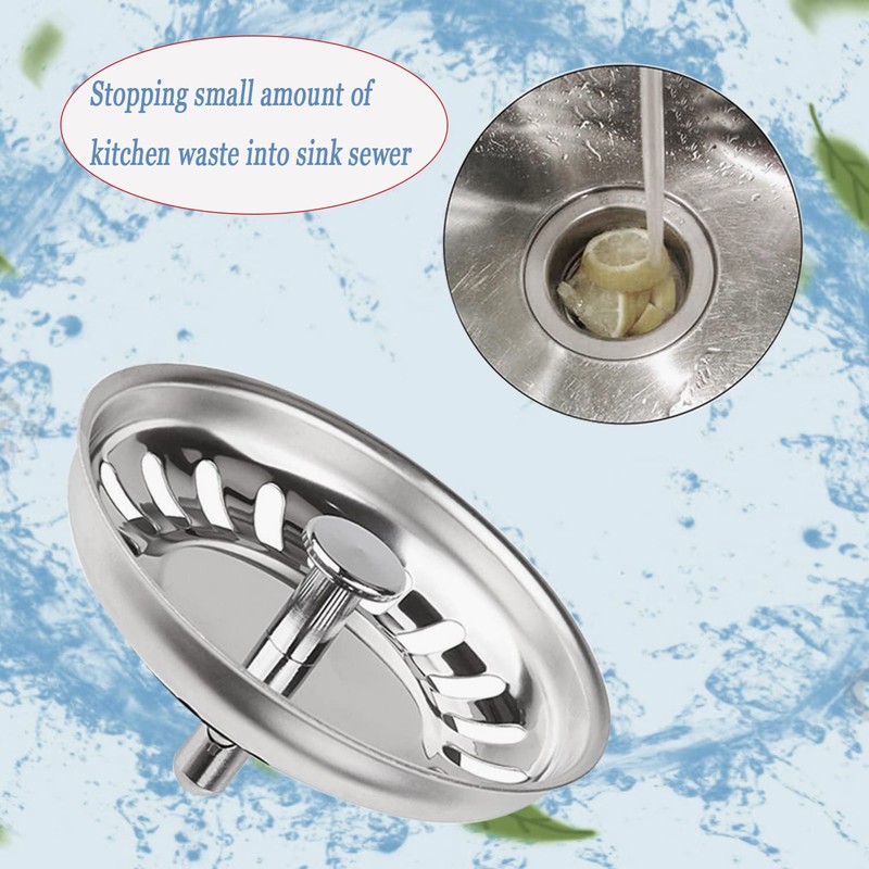 Sink Strainer Plug, 2Pack Kitchen Sink Waste Plug Drain Stopper