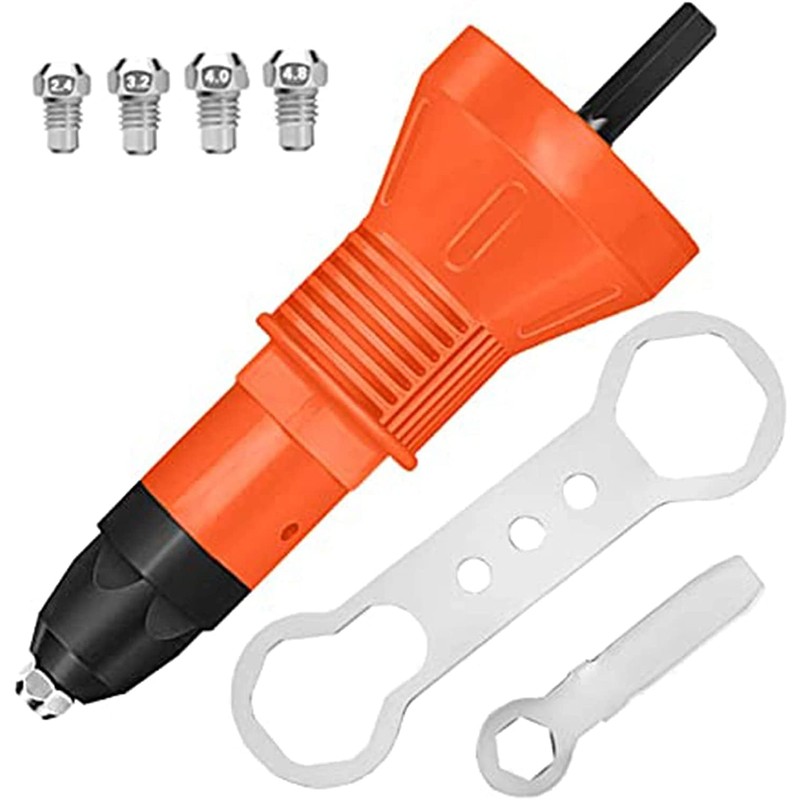 Electric Rivet Gun Adapter,Cordless Drill Riveting Nut Hand Tool Riveter