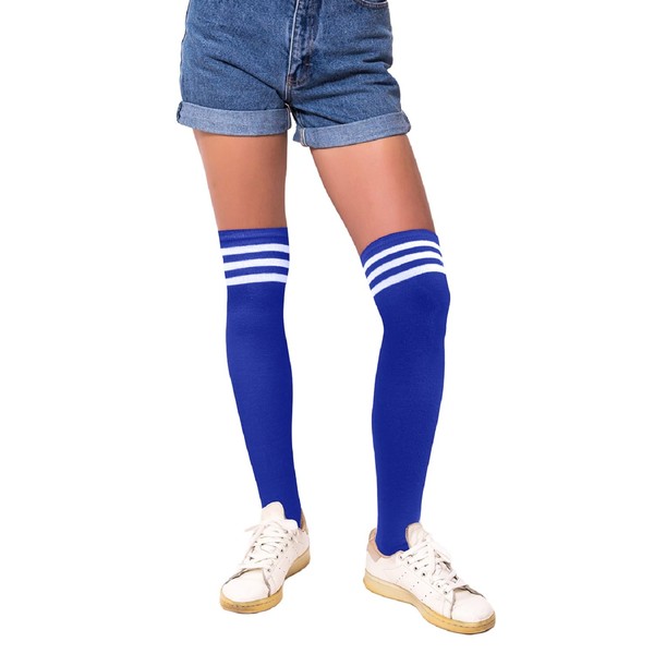 Calcetines altos hasta el muslo para mujer, diseño de Argyle