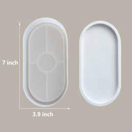 BIGEBO Resin Tray Molds, 2 PCS Oval Coaster Epoxy Resin Rolling Tray Mold for Resin Jewelry Making Mould DIY Jewelry Tray Dishes for Office Home Decoration Supplies