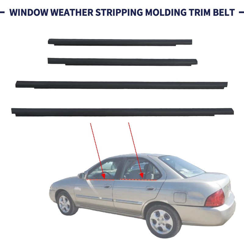 Window Weather Stripping Molding Trim Belt Compatible with Nissan Sentra