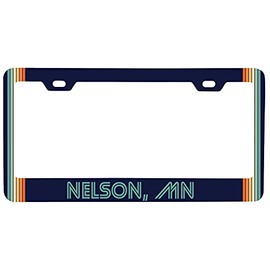 Nelson Minnesota Car Metal License Plate Frame Retro Design