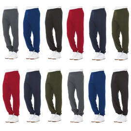 BILLIONHATS 12 Pack of Wholesale Mens Jogger Sweatpants, Homeless Shelter Donation Case, Comfy Bulk Joggers for Men (Assorted Color, X-Large)
