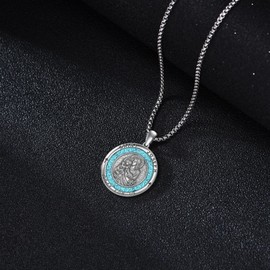 LUANIOL St Joseph Necklace S925 Sterling Silver Saint Joseph Medal Pendant Saint Religious Necklaces Jewelry Gift For Men Male Women Unisex