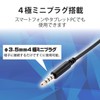 Elecom HS-HP29TBK Headset, 4 Pole Mini Plug, Overhead, Wired Single