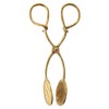 Creative Co-Op Embossed Leaf Shaped Tongs, 7-3/4" L, Gold