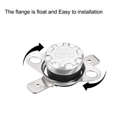 sourcing map KSD301 Thermostat 75°C/167°F 10A Normally Open N.O Adjust Snap Disc Temperature Switch 2pcs,Bakelite Material