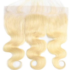 613 Frontal 13x4 HD Transparent Lace Closure 100% Russian Blonde Human Hair Ear To Ear Blonde Frontal Free Part Natural Hairline 20 Inch