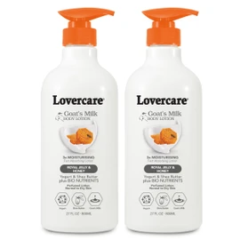 Lovercare Goat Milk Body Lotion for Dry Skin Royal Jelly & Honey 27.05oz (800ml) - Pack of 2…