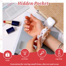 Nogeqi 4PCS Stash Scrunchie with Zipper Pocket, Velvet Hidden Pocket Scrunchies, Large Ponytail Holder Scrunchy Hair Ties for Women Girls (Multi Colors)