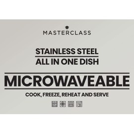 MasterClass All-in-One Stainless Steel Container with Lid and PTFE, PFOA and BPA Free Non Stick, Oven, Freezer and Microwave Safe - 1.3 L, Silver