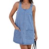 Womens Adjustable Strap Jeans Rompers Jumper Denim Overall Dress Light