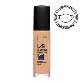 Manhattan Lasting Perfection 25 Hours Make-Up, Rose Vanilla 55, Moisturising Foundation, Long-Lasting, High Coverage, for a Flawless Complexion, 30 ml
