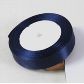 25 Yards / 23Meters of Satin Ribbon 12mm in Multiple Colours Satin Ribbon Tying Gift Ribbon Wedding Trimming Crafts Apron Deco. Many Colours Buy Any 3 Colours & GET 1 Free (Navy Blue)