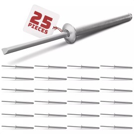 Reluen 25Pcs Large Head Pop Rivets Aluminum - 3/16 X 1-1/2 Aluminum Dome Head Blind R