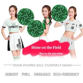 6 Pieces Cheerleading Pom Poms Party Dance Accessories Sports Pompoms Cheerleader Applause (Green)