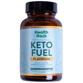 Health Hack Keto Fuel Platinum  Avanzado Soporte para Cetosis en Keto  Con MCT Oil, BHB, Cetonas de Frambuesa, Omega 3, Aminocidos, L-Carnitina,...   