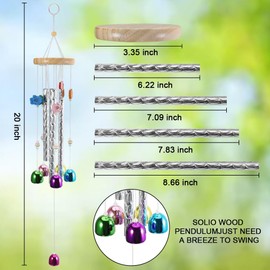 Kalekey Chicken Wind Chimes for Outside Chicken Toys for Coop, Chicken Wind Chime Enrichment Toys, Hanging Chick Peck Toy with Colorful Bells