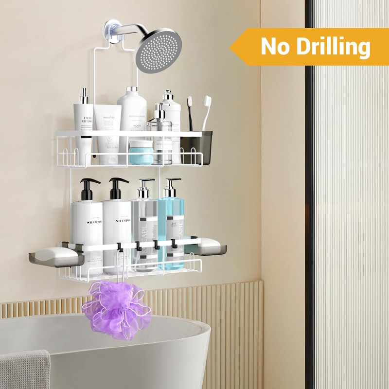 AKTECKE Shower Caddy Hanging Bathroom Organizer: Rustproof Shelf for Inside