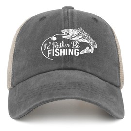 Generic I'd Rather BE Fishing Cap Womens Cap Gray02 Mens Sun hat Gifts for Her Workout Cap