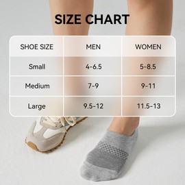 CS CELERSPORT 8 Pairs No Show Socks Womens and Mens Athletic Cushioned Ankle Low Cut Invisible Non Slip Socks Light Grey,Small