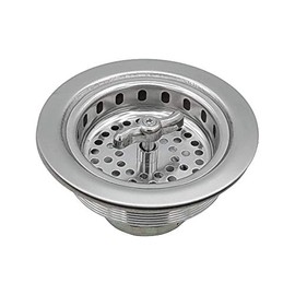 Spin and Seal Kitchen Basket Strainer Solid Stainless Steel Construction Fits 3-1/2"-4" Universal Fit, Removable Spin and Seal Strainer Assembly, Chrome
