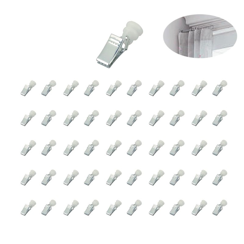 Ceeyoll Pack of 50 curtain clips, 32 mm metal curtain