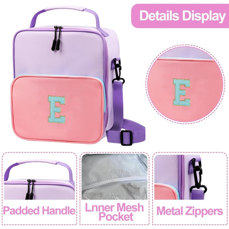 WOBAGMEN Insulated Lunch Box Container for Food Storage (purple, E)