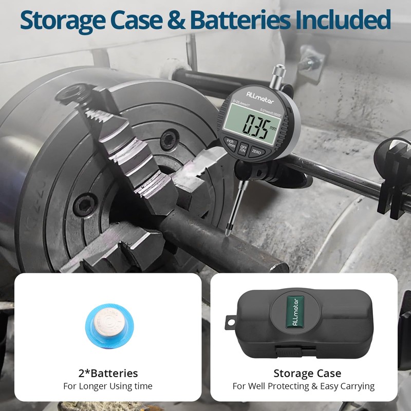 ALLmeter DTI Digital Dial Test Indicator, 0.01mm/0.0005" Resolution, 0-25.4mm/1" Measuring