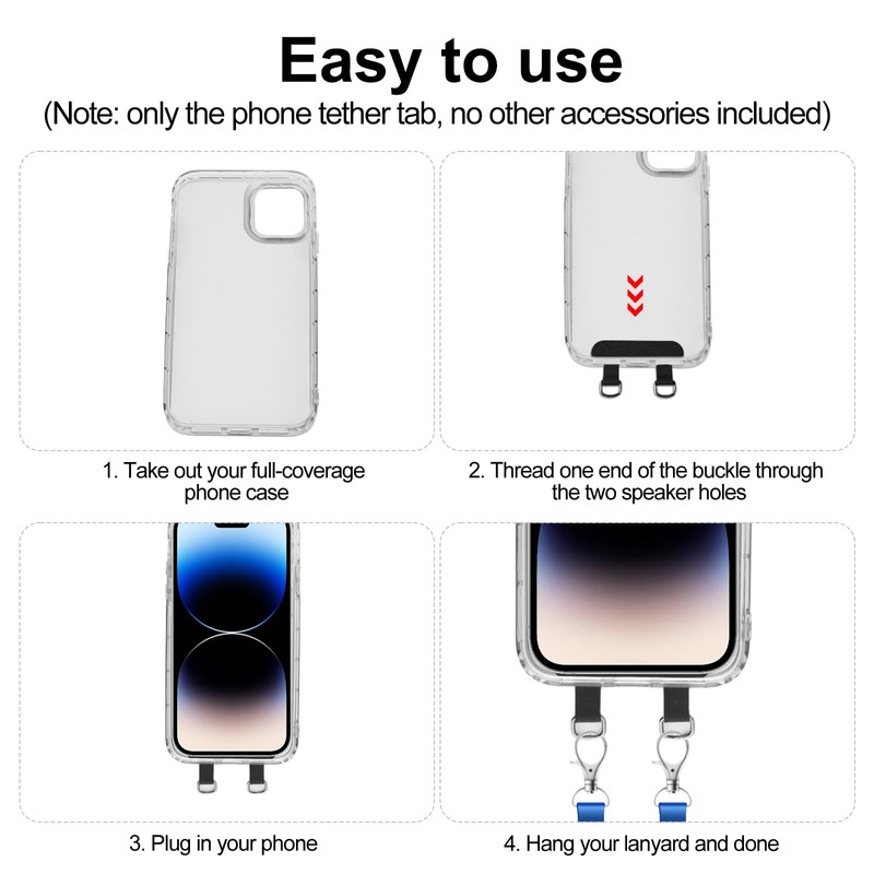 XIHIRCD 2pcs 2 Way Phone Tether Tab, Phone Strap Patch